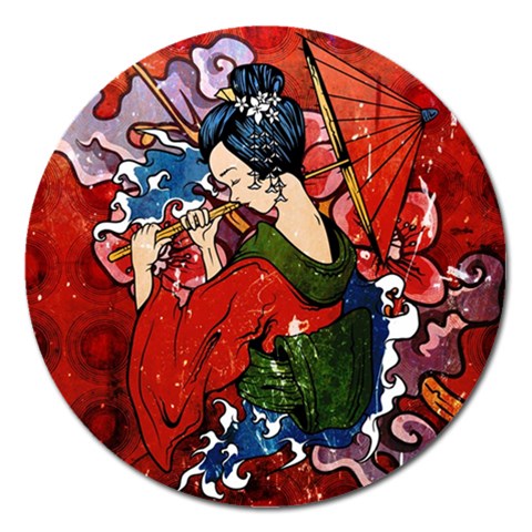 Geisha Magnet 5  (Round) from ArtsNow.com Front