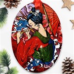 Geisha Oval Ornament (Two Sides)