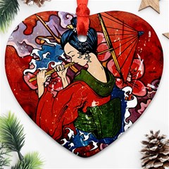 Geisha Heart Ornament (Two Sides) from ArtsNow.com Front