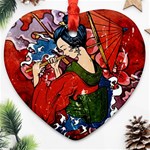 Geisha Heart Ornament (Two Sides)