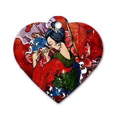 Geisha Dog Tag Heart (Two Sides) from ArtsNow.com Front