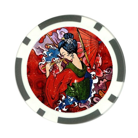 Geisha Poker Chip Card Guard from ArtsNow.com Front