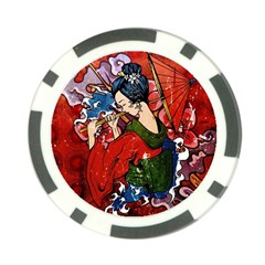 Geisha Poker Chip Card Guard from ArtsNow.com Front