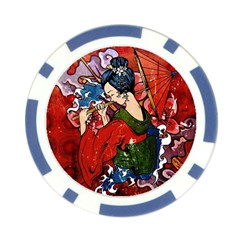 Geisha Poker Chip Card Guard from ArtsNow.com Front