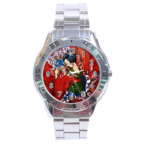 Geisha Stainless Steel Analogue Men’s Watch from ArtsNow.com Front