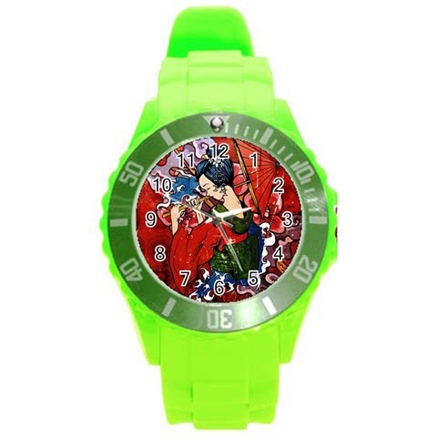 Geisha Round Plastic Sport Watch Large from ArtsNow.com Front