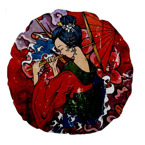 Geisha 18  Premium Round Cushion  from ArtsNow.com Front