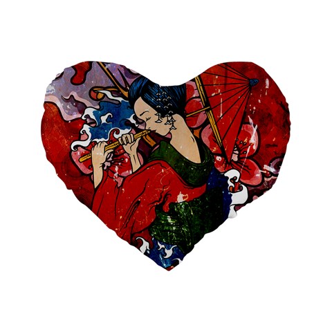 Geisha 16  Premium Heart Shape Cushion  from ArtsNow.com Front