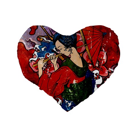 Geisha 16  Premium Heart Shape Cushion  from ArtsNow.com Back