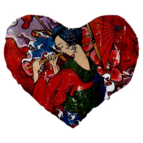 Geisha 19  Premium Heart Shape Cushion from ArtsNow.com Front