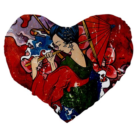 Geisha 19  Premium Heart Shape Cushion from ArtsNow.com Back