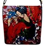 Geisha Flap Closure Messenger Bag (Small)