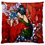 Geisha Large Flano Cushion Case (One Side)