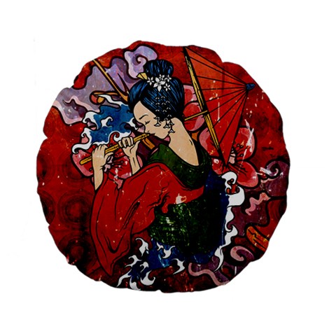 Geisha 15  Premium Flano Round Cushion  from ArtsNow.com Front