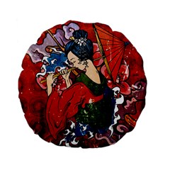 Geisha 15  Premium Flano Round Cushion  from ArtsNow.com Front