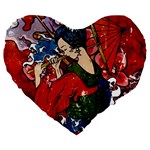 Geisha 19  Premium Flano Heart Shape Cushion