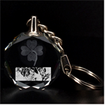 Geisha Clover 3D Engraving Circle Key Chain