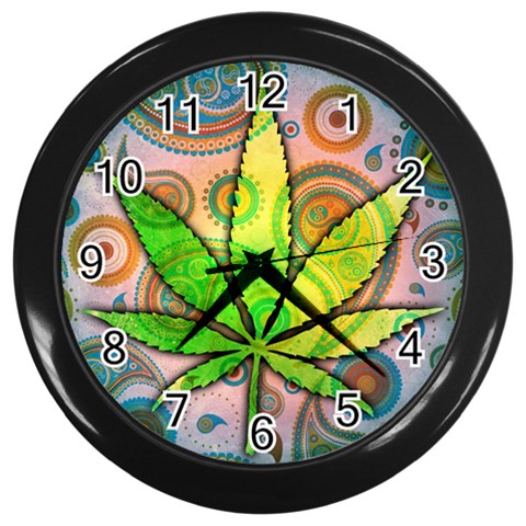 Ganja Wall Clock (Black) from ArtsNow.com Front