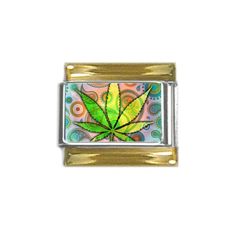 Ganja Gold Trim Italian Charm (9mm) from ArtsNow.com Front