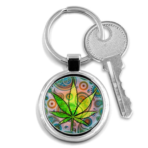 Ganja Key Chain (Round) from ArtsNow.com Front