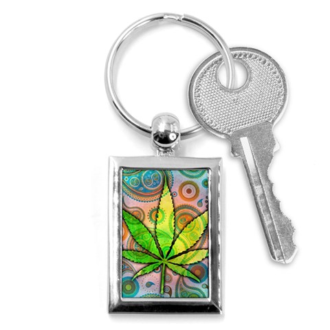 Ganja Key Chain (Rectangle) from ArtsNow.com Front