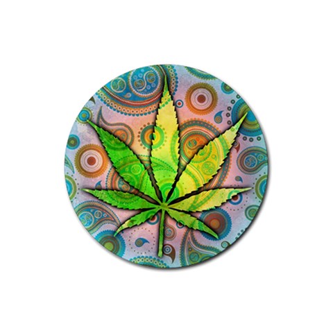 Ganja Rubber Round Coaster (4 pack) from ArtsNow.com Front