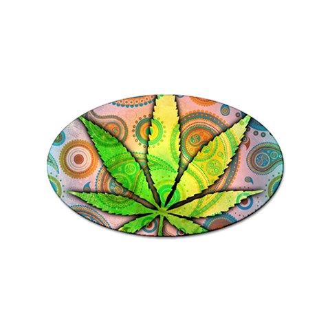 Ganja Sticker Oval (10 pack) from ArtsNow.com Front