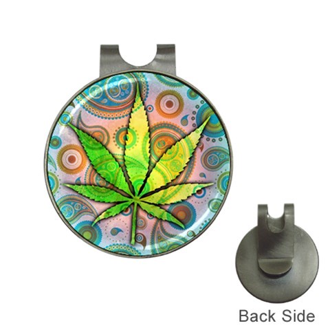 Ganja Golf Ball Marker Hat Clip from ArtsNow.com Front