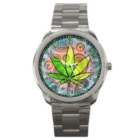 Ganja Sport Metal Watch from ArtsNow.com Front