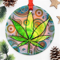 Ganja Round Ornament (Two Sides) from ArtsNow.com Front