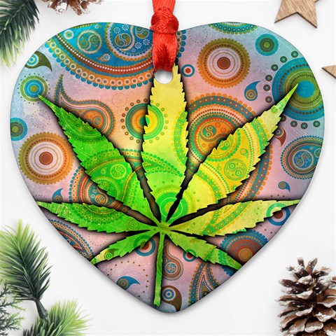 Ganja Heart Ornament (Two Sides) from ArtsNow.com Back