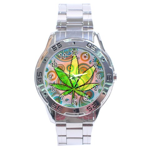 Ganja Stainless Steel Analogue Men’s Watch from ArtsNow.com Front