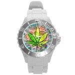 Ganja Round Plastic Sport Watch Large