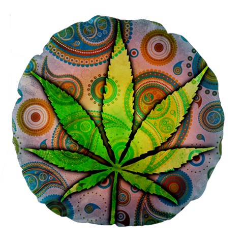 Ganja 18  Premium Round Cushion  from ArtsNow.com Front