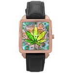 Ganja Rose Gold Leather Watch 