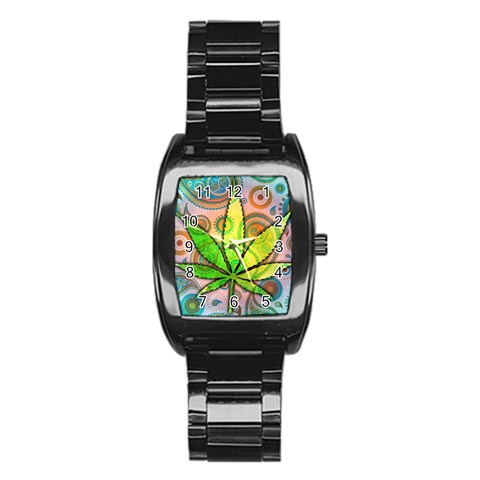 Ganja Men s Stainless Steel Barrel Analog Watch from ArtsNow.com Front