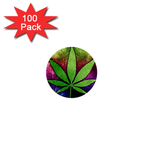 Pot Leaf 1  Mini Button (100 pack)  from ArtsNow.com Front