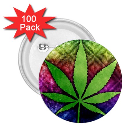 Pot Leaf 2.25  Button (100 pack) from ArtsNow.com Front