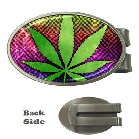 Pot Leaf Money Clip (Oval) from ArtsNow.com Front