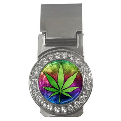 Pot Leaf Money Clip (CZ) from ArtsNow.com Front