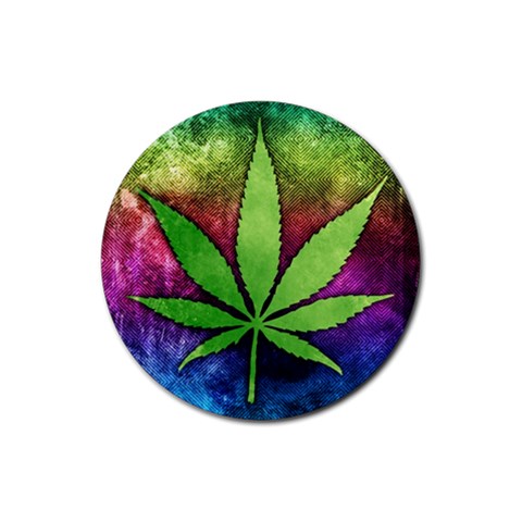 Pot Leaf Rubber Round Coaster (4 pack) from ArtsNow.com Front