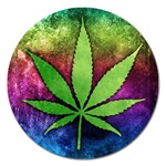 Pot Leaf Magnet 5  (Round)