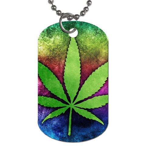 Pot Leaf Dog Tag (One Side) from ArtsNow.com Front