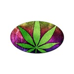 Pot Leaf Sticker Oval (100 pack)