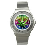 Pot Leaf Stainless Steel Watch