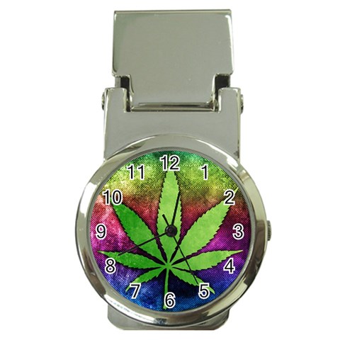 Pot Leaf Money Clip Watch from ArtsNow.com Front