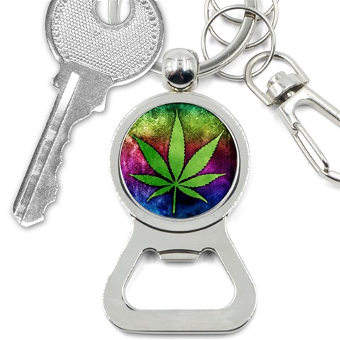 Pot Leaf Bottle Opener Key Chain from ArtsNow.com Front