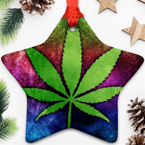 Pot Leaf Star Ornament (Two Sides) from ArtsNow.com Front