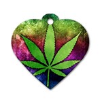 Pot Leaf Dog Tag Heart (One Side)