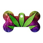 Pot Leaf Dog Tag Bone (Two Sides)